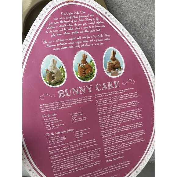 Williams Sonoma Nordic Ware Easter Bunny 3D Cake Pan Rabbit W/ Basket - Picture 6 of 6